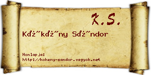 Kökény Sándor névjegykártya