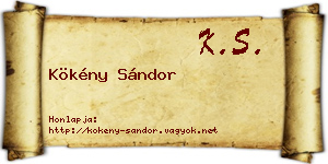 Kökény Sándor névjegykártya